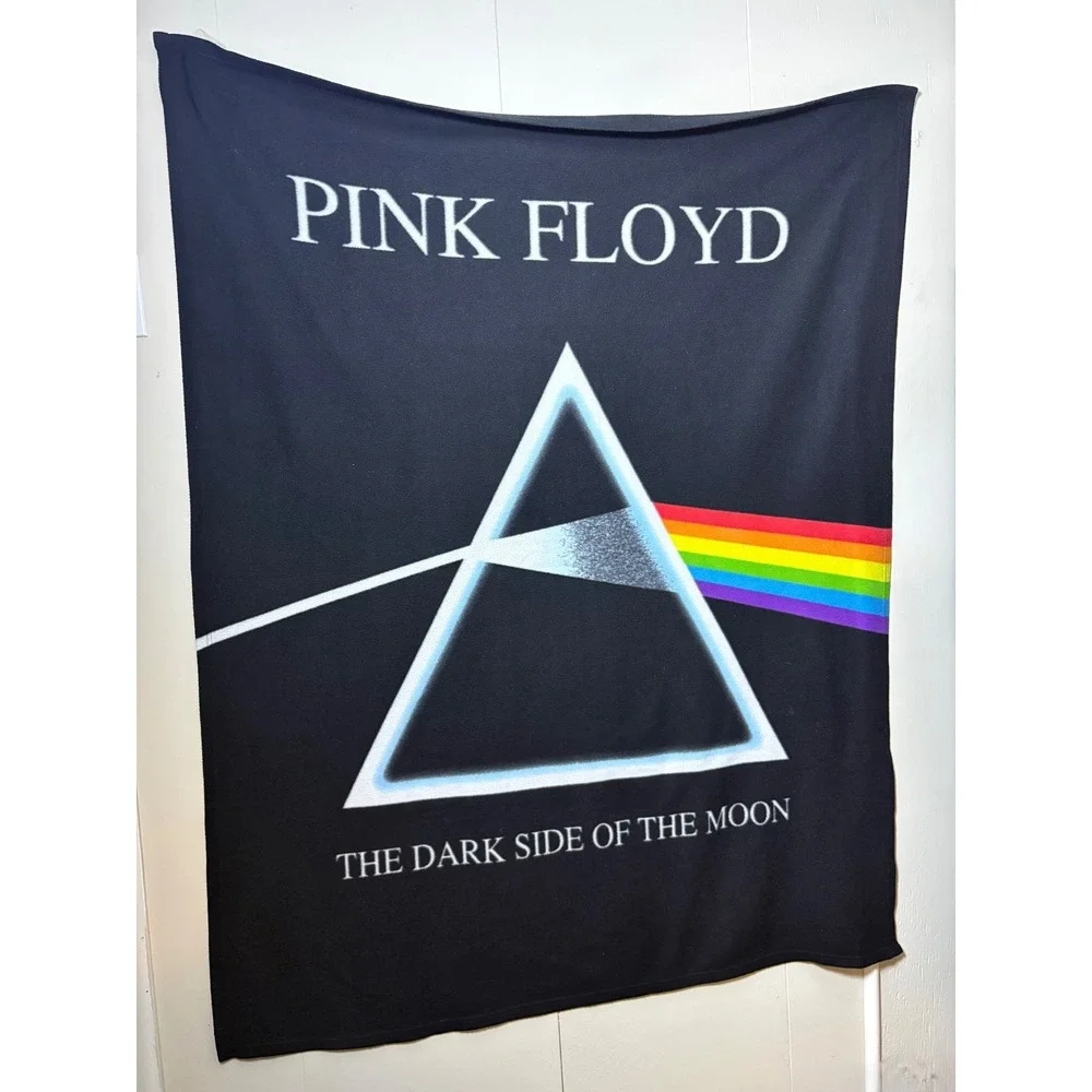 Pink Floyd Dark Side of the Moon Fleece Throw Blanket 60x45 Black Rock Music